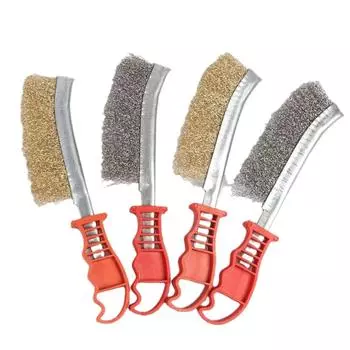 Многофункциональный инструмент Проволочная щетка с медным покрытием (Щетка из нержавеющей стали) Специальная пластина для кухонного гриля с длинной ручкой для удаления ржавчины
