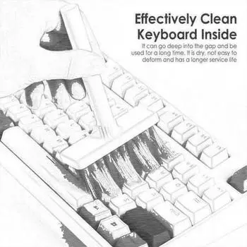 Многофункциональный инструмент «все в одном», щетка для чистки клавиатуры, колпачок для клавиатуры, ручка для чистки ушей, щель для удаления пыли, многофункциональная энергетическая щетка белый