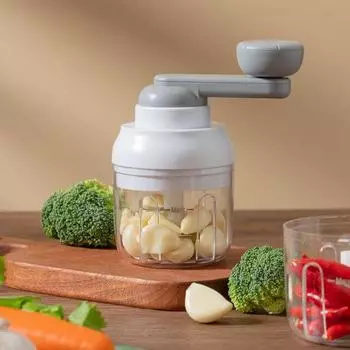 Многофункциональный измельчитель чеснока, 250 мл, нержавеющие лезвия из нержавеющей стали, легкая вращающаяся измельчитель чеснока белый