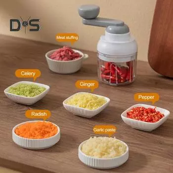 Многофункциональный измельчитель чеснока, 250 мл, нержавеющие лезвия из нержавеющей стали, легкая вращающаяся измельчитель чеснока для измельчения имбирного картофеля, лука белый