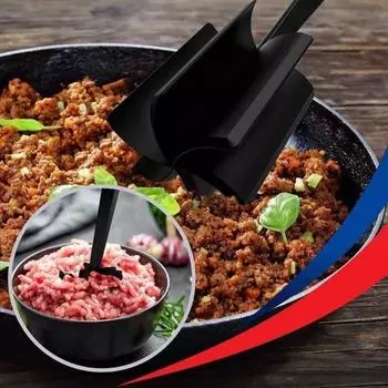 Многофункциональный измельчитель для мяса, термостойкий инструмент для измельчения говяжьего мяса, антипригарная посуда, инструмент для измельчения гамбургеров, картофеля, кухонные гаджеты 28*6.4*6.3cm чёрный