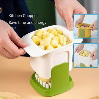 Многофункциональный измельчитель овощей, нож для нарезки кубиками моркови, картофеля, овощей, практичный ручной кухонный инструмент для резки под давлением One Size белый