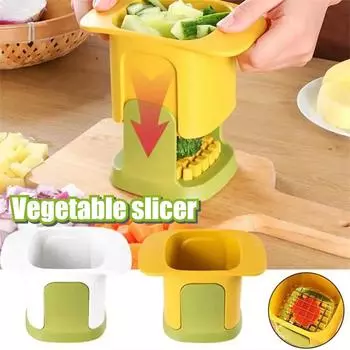 Многофункциональный измельчитель овощей, резак для картофеля фри, бытовой ручной пресс для нарезки лука, огурца, картофеля фри, кухонные инструменты White&Green mini
