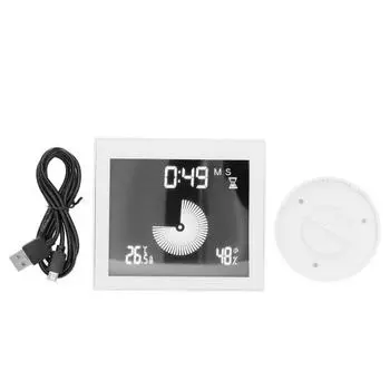 Многофункциональный измеритель температуры и влажности с функцией будильника, белый, USB 5 В 1 А
