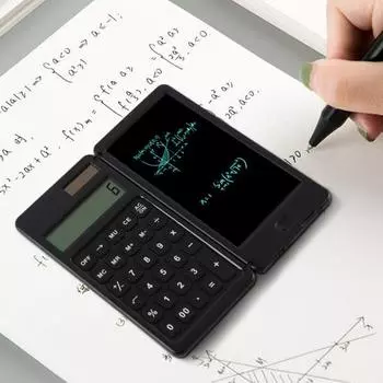 Многофункциональный калькулятор со стираемым планшетом для письма, питание от батареи, 10-значный ЖК-дисплей, портативный студенческий настольный калькулятор, офисные школьные принадлежности белый