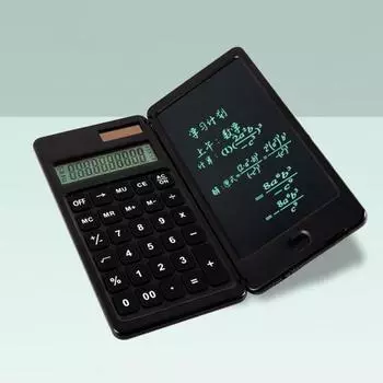 Многофункциональный калькулятор со стираемым планшетом для письма, питание от батареи, 10-значный ЖК-дисплей, портативный студенческий настольный калькулятор, офисные школьные принадлежности белый