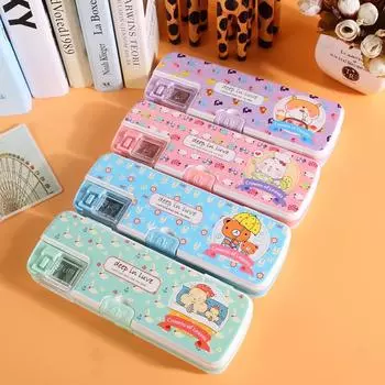 Многофункциональный канцелярский ящик, умный женский замок с паролем, высокотехнологичный пенал, механизм, двухслойный, для девочек, школьников синий