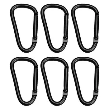 Многофункциональный карабин из алюминиевого сплава Wlikn с грузоподъемностью, сверхмалый строп для походов и кемпинга [набор 6, 50 кг], легкий, брелок с D-образным кольцом,