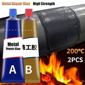 Многофункциональный клей для ремонта металла Чугун Высокопрочный суперклей Высокотемпературный клей для холодной сварки AB Инструмент для ремонта клея 20g 1pc