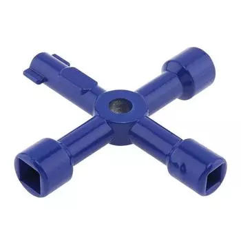 Многофункциональный ключ 4 в 1, универсальный внутренний крестовый треугольный сантехник для шкафа поезда, лифта синий