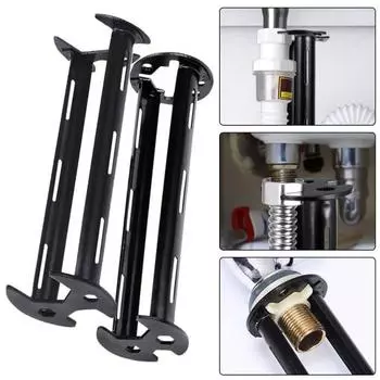 Многофункциональный ключ для раковины из прочной углеродистой стали с вращением на 360 градусов для ванной комнаты и кухни B чёрный