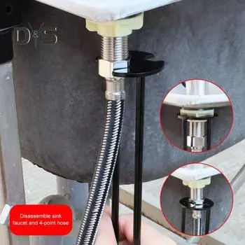 Многофункциональный ключ для раковины, прочный, углеродистая сталь, вращающийся на 360 градусов, инструмент для крана, гибкий сантехнический ключ A