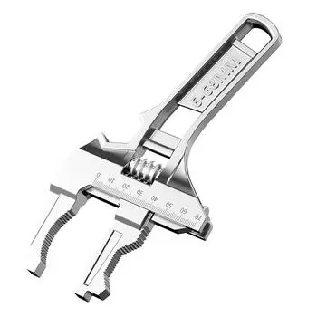 Многофункциональный ключ для раковины, ванной комнаты, ремонтный ключ для смесителей для унитаза, 6-68 мм, большое регулируемое отверстие серебряный