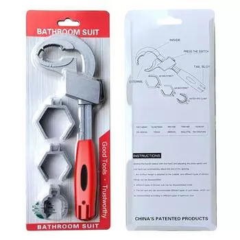 Многофункциональный ключ для ванной комнаты из алюминиевого сплава, гаечный ключ с открытым зевом, подходит для кранов и кранов