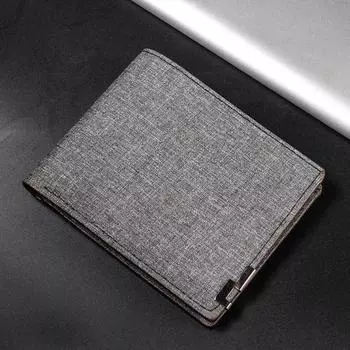 Многофункциональный кошелек для монет, холщовые кошельки для денег, обложка для водительских прав, держатель для карт для молодых мужчин темно серый