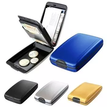 Многофункциональный кошелек с защитой от RFID, чехол для кредитных карточек серебряный