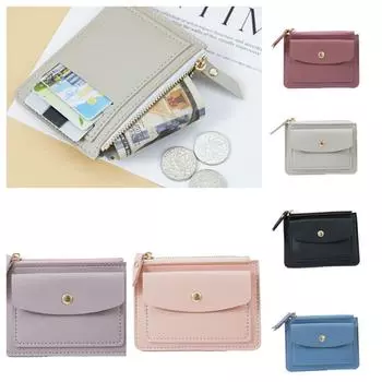 Многофункциональный кошелек с застежкой-молнией, квадратный, короткий, модный кожаный кошелек для монет, для отдыха на природе
