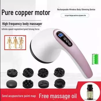 Многофункциональный косметический массажер Youtuo: Палочка для удаления жира с шеи, талии, плеч - вибрационная и разминающая терапия. plug-in, 8 heads розовый