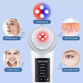 Многофункциональный косметический прибор Essence Import Export Firming Lifting Cleaning Skin Renovation Beauty Device белый