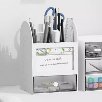 Многофункциональный креативный держатель для ручек в стиле Ins, студенческий офисный стол, поверхность панели, большой вместительный ящик для канцелярских принадлежностей, ящик для хранения книг Ivory White Pen Holder