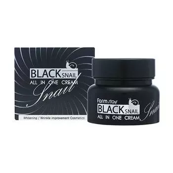 Многофункциональный крем с муцином черной улитки,FarmStay Black Snail All In One Cream,100мл