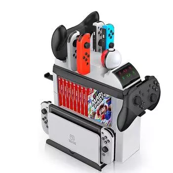 Многофункциональный кронштейн для хранения OLED для коммутатора, геймпад, зарядное устройство, база для хранения дисков NS Host, стойка для хранения игровых карт белый