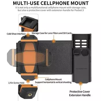 Многофункциональный кронштейн для мобильного телефона для Osmo Pocket 3, ручной кронштейн для DJI Pocket 3, адаптер для ручки, аксессуары для камеры