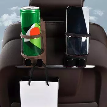Многофункциональный крючок, держатель для стакана с водой на спинку сиденья автомобиля, прочный, устойчивый, с простой установкой, с двойным металлическим крючком чёрный