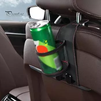 Многофункциональный крючок, держатель для стакана с водой на спинку сиденья автомобиля, прочный, устойчивый, с простой установкой, с двойным металлическим крючком чёрный