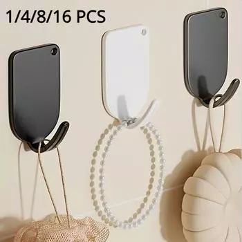 Многофункциональный крючок, настенный прочный несущий клейкий крючок, крючок для одежды на двери кухни, ванной комнаты, крючок для одежды для хранения в общежитии 1 PCS чёрный