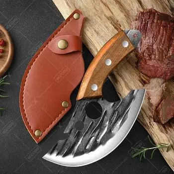 Многофункциональный кухонный нож для разделки мяса, кованый нож для обвалки мяса с открывалкой для бутылок, складной нож для фруктов из нержавеющей стали