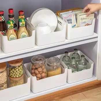 Многофункциональный кухонный ящик для хранения, настольный, большой емкости, ящик для хранения, пластиковый органайзер для пищевых продуктов, ящик для хранения всякой всячины, кухонные принадлежности S Narrow