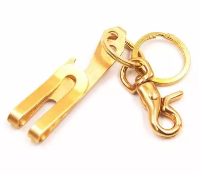 Многофункциональный латунный зажим для денег, брелок для ключей, открывалка для бутылок, портативная открывалка для бутылок, брелок для карт, держатель для карт, кошелек [XP Design] (Латунь Латунь)