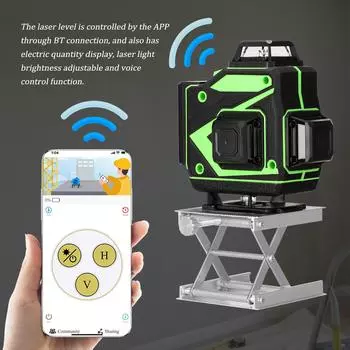 Многофункциональный лазерный уровень с 16 линиями Вертикальные горизонтальные линии 3 градуса Функция самовыравнивания с EU Plug without Tripod Stand разноцветный