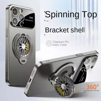 Многофункциональный магнитный чехол для телефона с гироскопом 3-в-1 и вращением на 360° для беспокойства и снятия стресса Чехол 15 pro max For iPhone 15 чёрный