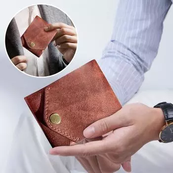 Многофункциональный маленький кожаный кошелек для мужчин и женщин, ультратонкий кожаный слот One Size