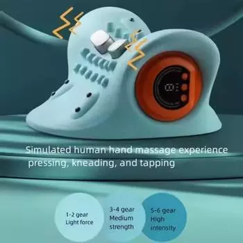 Многофункциональный массажер для плеч и шеи, массажная подушка, портативный автомобильный бытовой электрический разминающий массажер для шеи и спины синий