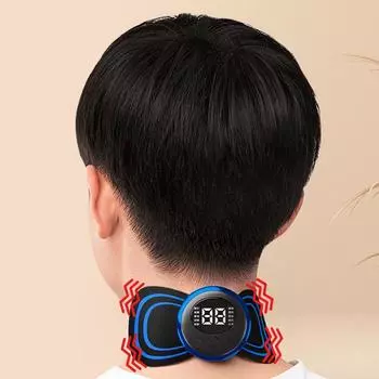 Многофункциональный массажер для шеи EMS, интеллектуальный массажный пластырь для талии и спины, электрический инструмент для импульсной терапии меридианом чёрный