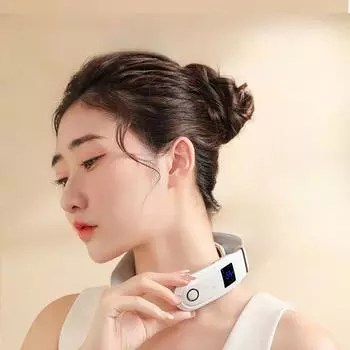 Многофункциональный массажер для шейного отдела, бытовая защита для шеи, мини-импульсный физиотерапевтический аппарат с подогревом, массажер для шеи Heating model белый