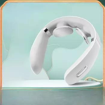 Многофункциональный массажер, перезаряжаемый импульсный физиотерапевтический массажер для разминания и горячего компресса, массажер для шейного отдела позвоночника F6 regular model белый