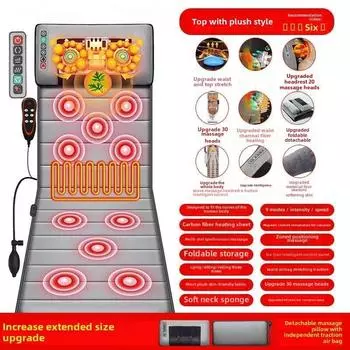 Многофункциональный массажный матрас-подушка для поясничной тракции для всего тела, электрический, для плеч, шеи, талии, спины, с вибрацией, съемный, подарок EU Plug