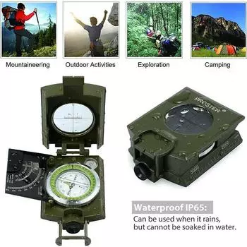 Многофункциональный металлический уличный компас с северной иглой, армейский металлический прицельный компас, клинометр, инструмент для кемпинга и пешего туризма