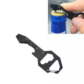 Многофункциональный мини-брелок с открывалкой для бутылок из нержавеющей стали с плетеной веревкой и подвеской-отверткой в подарок