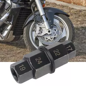 Многофункциональный многоцелевой шестигранный инструмент для осей мотоциклов, антикоррозийный, универсальный, 17, 19, 22, 24 мм, прочный, 3/8 дюйма, профессиональный, 4 в 1 чёрный