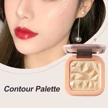 Многофункциональный монохромный натуральный универсальный аксессуар для ежедневного макияжа нежный хайлайтер для лица с блестками контурная палитра для девочек шампанского