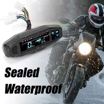 Многофункциональный мотоциклетный спидометр, мини-водонепроницаемый универсальный ЖК-экран, тахометр, цифровой спидометр