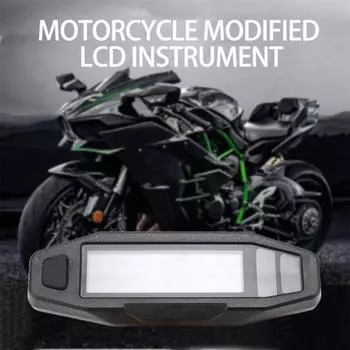 Многофункциональный мотоциклетный спидометр, водонепроницаемый универсальный мини-ЖК-экран, цифровой спидометр, тахометр чёрный