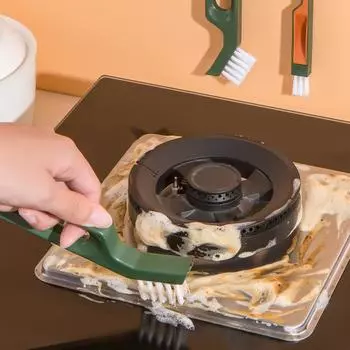 Многофункциональный набор щеток для зазоров, щетка для пола, керамической плитки, щетка для бытовой плиты, щетка для чистки угловых окон, канавок, щетина Set of 4 gap brushes жёлтый