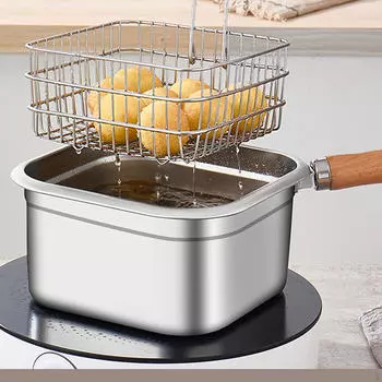 Многофункциональный набор сковородок, коробка для хранения, удобная для хранения кухонная утварь, квадратная кастрюля для