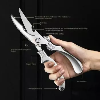 Многофункциональный набор зажимов для барбекю из нержавеющей стали, кухонные принадлежности, силиконовый зажим для еды, зажим для куриных костей, набор для кемпинга и барбекю на открытом воздухе